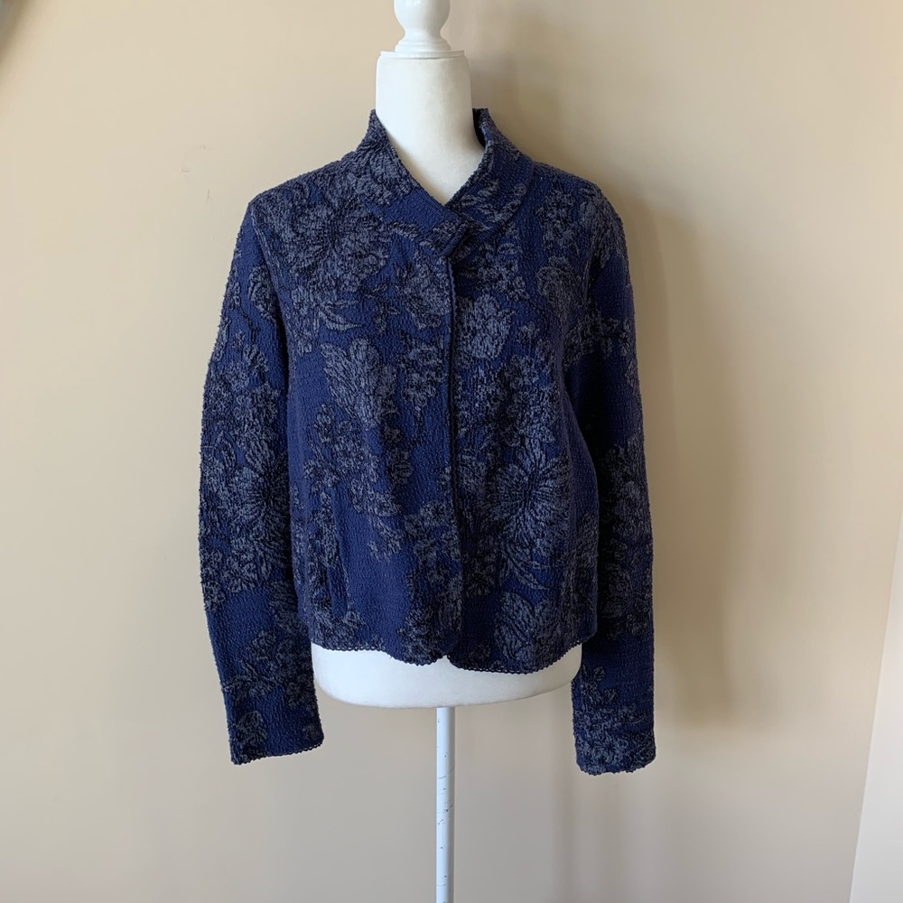 Blue jacquard jacket - Picture 3 of 7